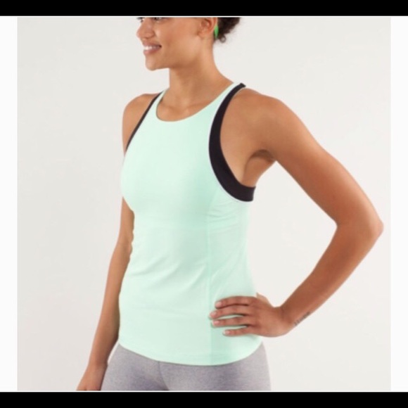 Lululemon Mint Green And Black Trim Tank - Picture 2 of 10